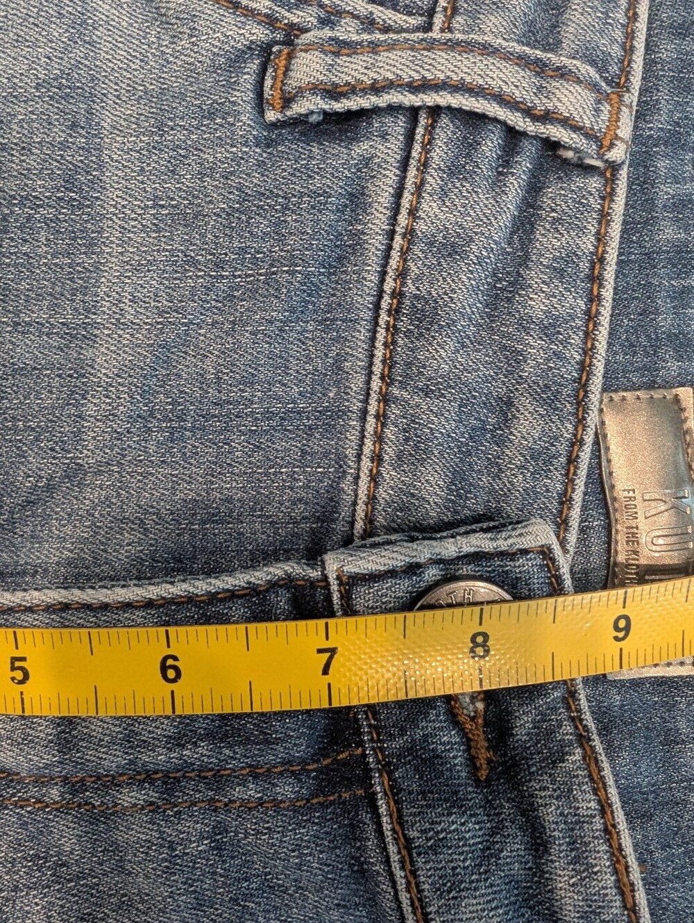 Kut from the Kloth Light Blue Denim Frayed Hem Shorts - Picture 7 of 8